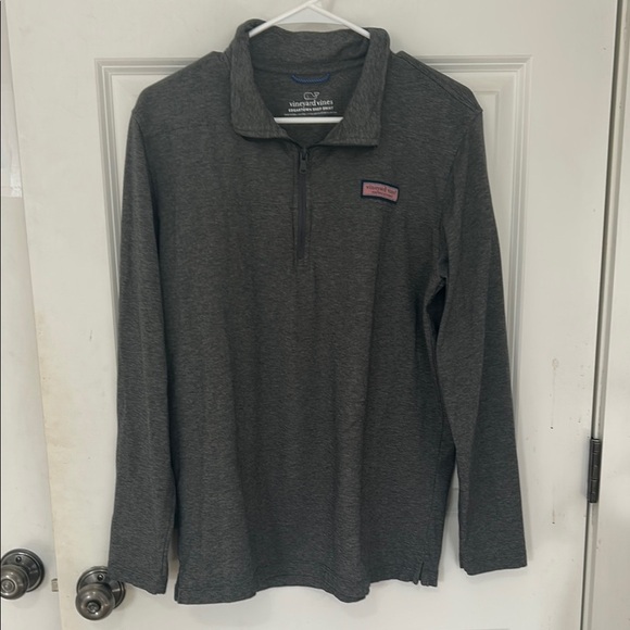 Vineyard Vines Edgartown Shep shirt pullover size medium Gray Quarter-Zip - Picture 1 of 6